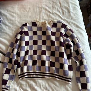 Purple Checkered Sweater